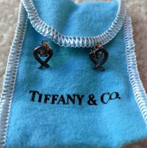 Tiffany sterling silver heart earrings